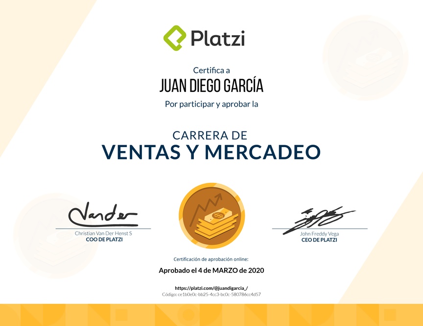 Diploma de la Ruta de Aprendizaje de Marketing y Ventas