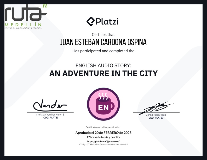 Diploma de Audio Historia en Inglés: Una Aventura en la Ciudad