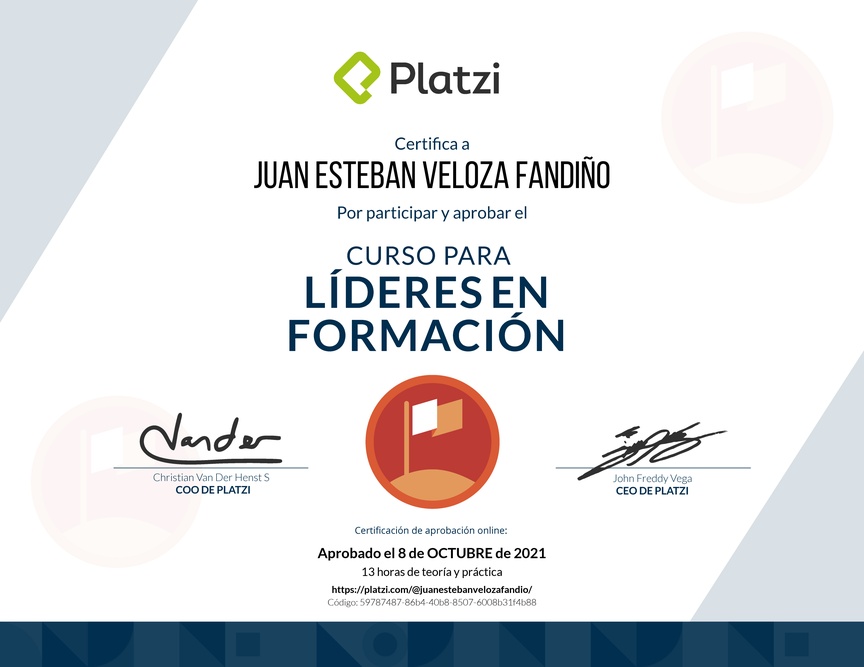 Diploma del Curso para Líderes en Formación