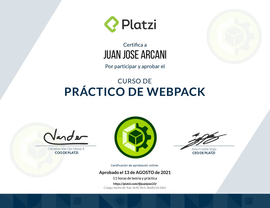 Diploma del Curso de Webpack con Express.js, React.js y TypeScript