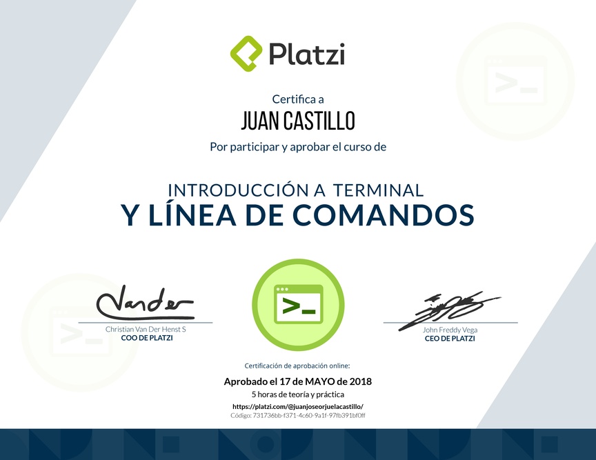 Diploma de Introducción a Terminal y Línea de Comandos 2018