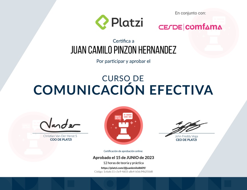 Diploma de Audiocurso de Comunicación Efectiva