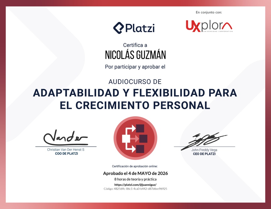 Diploma de Audiocurso de Adaptabilidad y Flexibilidad para el Crecimiento Personal