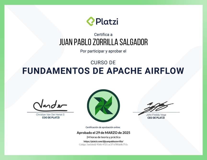Diploma del Curso de Fundamentos de Apache Airflow
