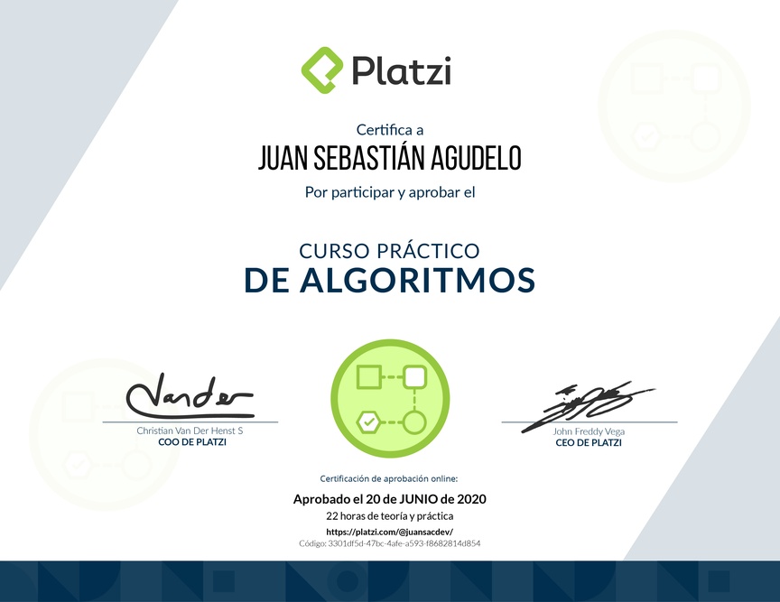 Diploma del Curso Práctico de Estructuras de Datos y Algoritmos