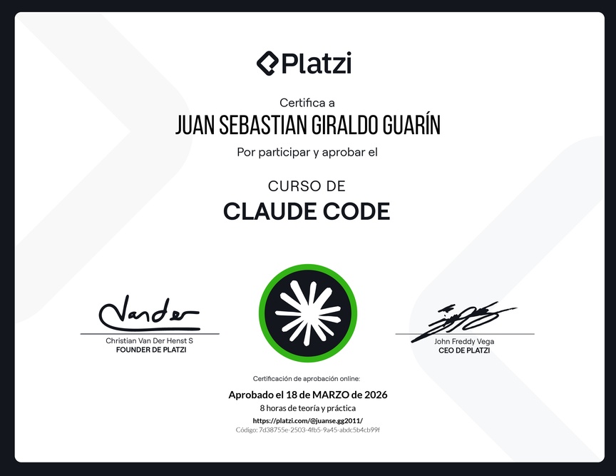Diploma del Curso de Claude Code