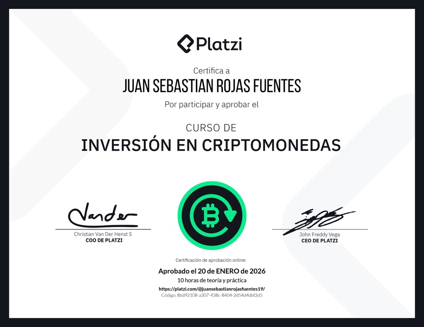 Diploma del Curso de Inversión en Criptomonedas