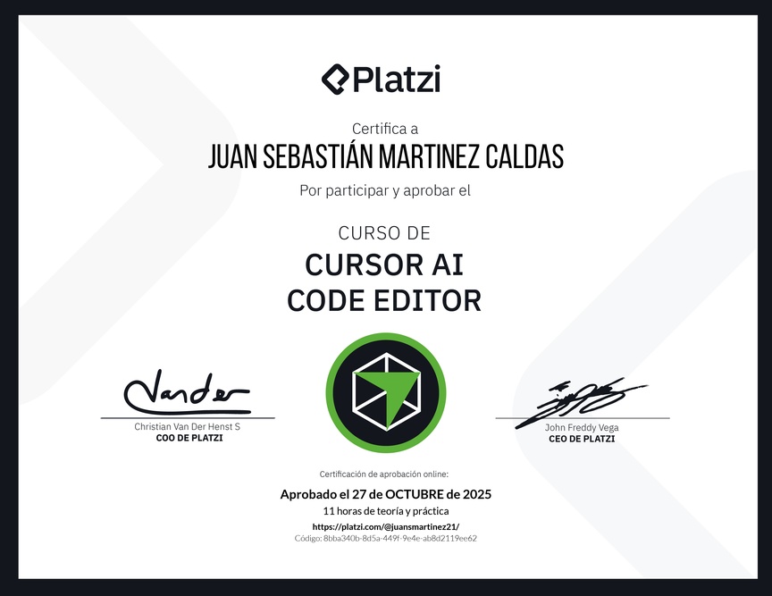 Diploma del Curso de Cursor AI Code Editor
