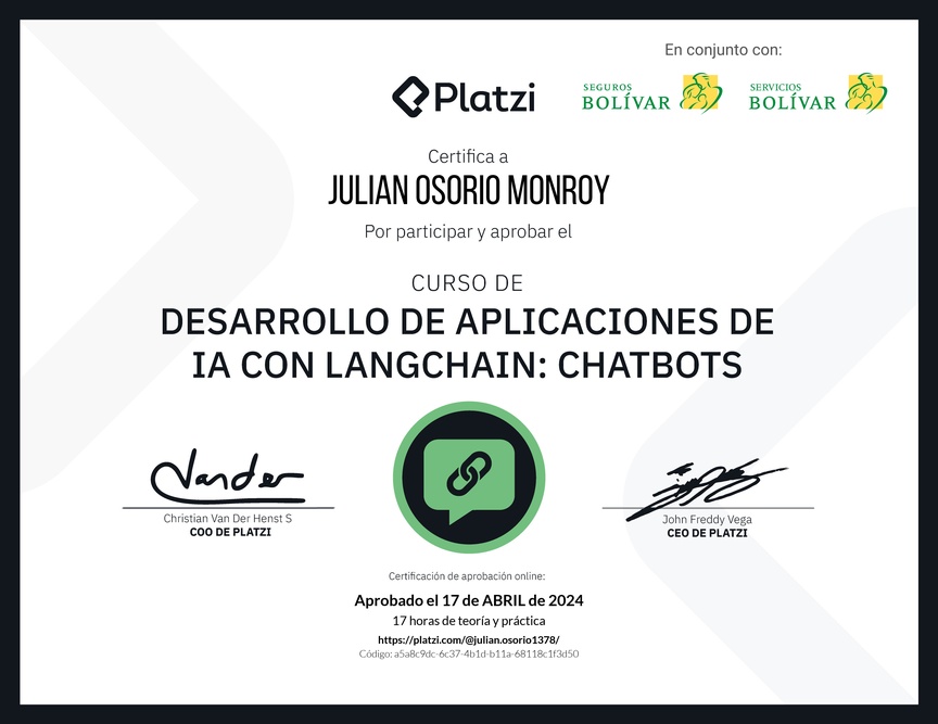 Diploma del Curso de LangChain