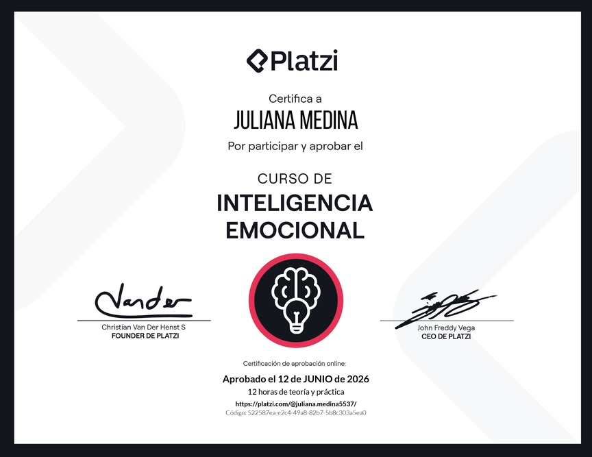 Diploma del Curso de Inteligencia Emocional