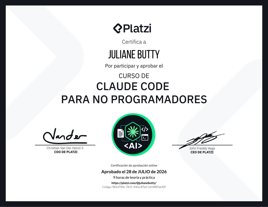 Diploma del Curso de Claude Code para No Programadores