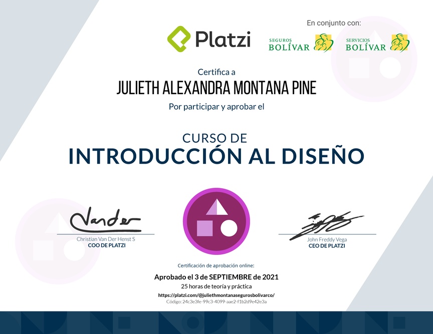 Diploma del Curso de Introducción al Diseño