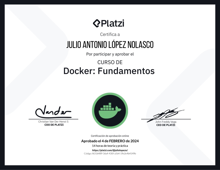 Diploma del Curso de Docker: Fundamentos