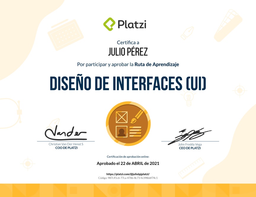 Diploma de la Ruta de Aprendizaje de Diseño de Interfaces (UI)