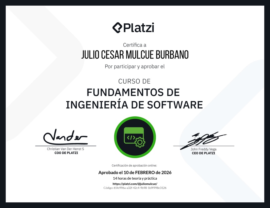 Diploma del Curso de Fundamentos de Ingeniería de Software
