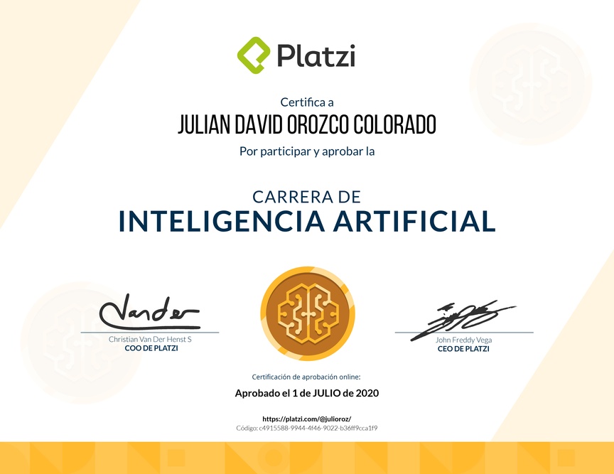 Diploma de la Ruta de Aprendizaje de Inteligencia Artificial MinTIC - Icetex