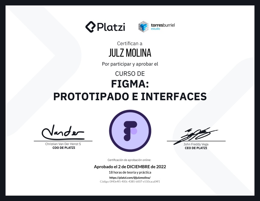 Diploma del Curso Básico de Figma - 2022