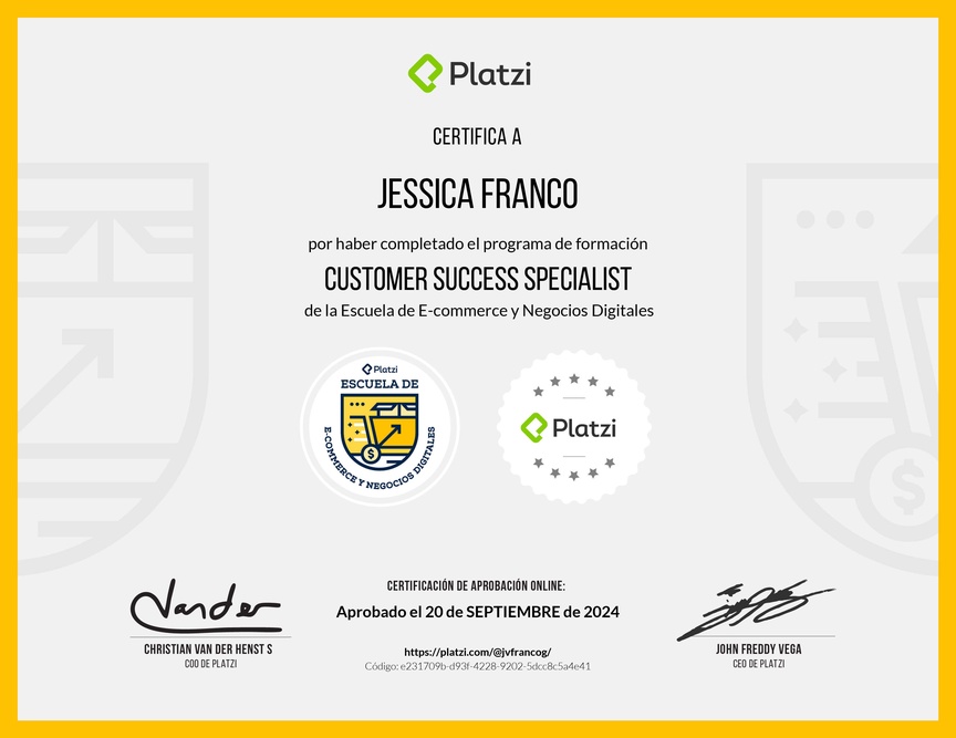 Diploma de la Ruta de Aprendizaje de Customer Success Specialist