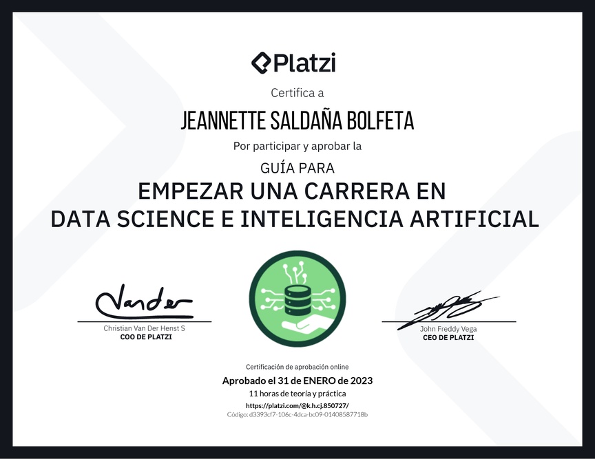 Diploma de Guía para Empezar una Carrera en Data Science e Inteligencia Artificial