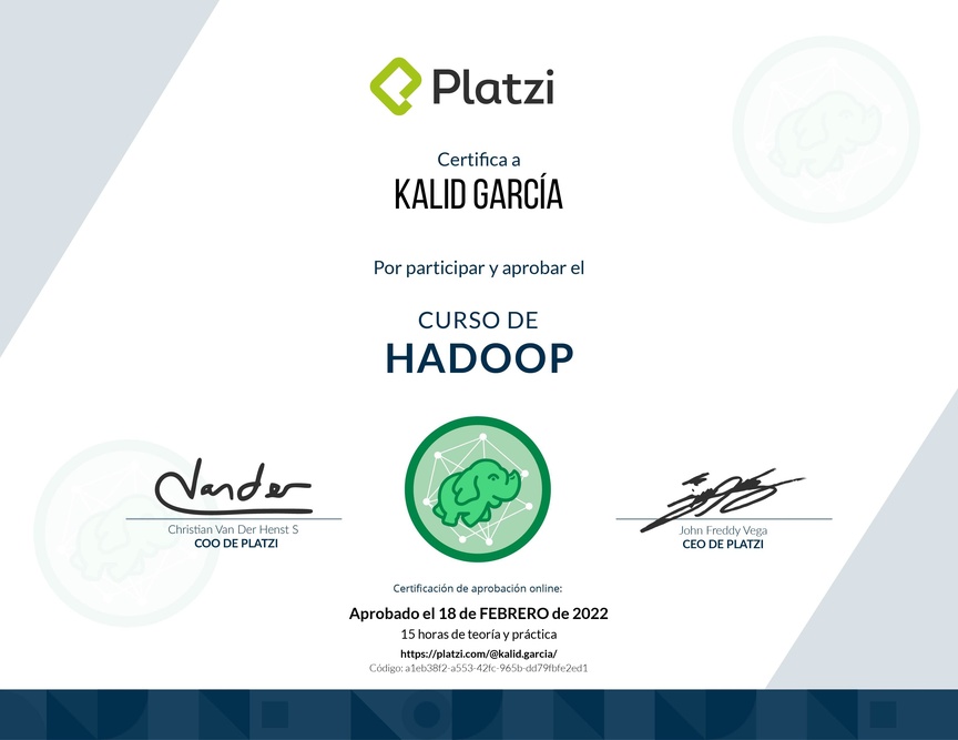 Diploma del Curso de Hadoop
