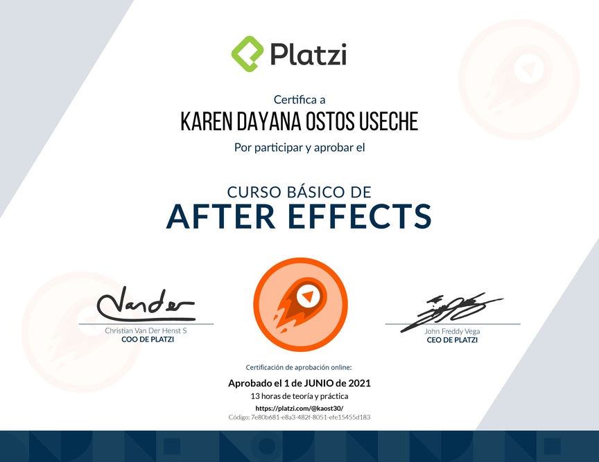 Diploma del Curso Básico de After Effects