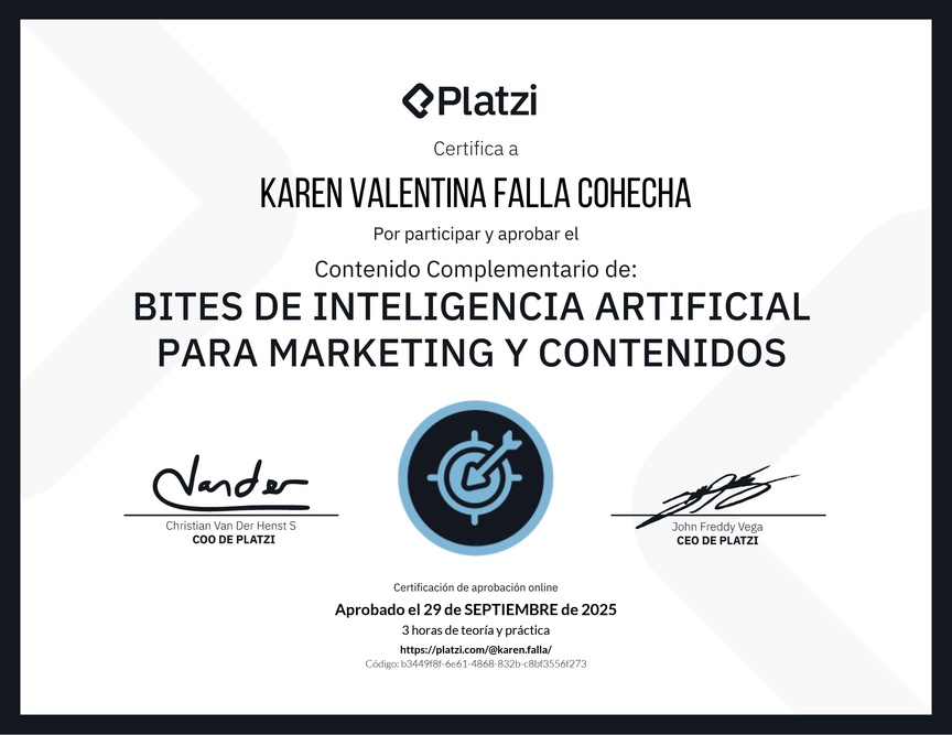 Diploma de Bites de Inteligencia Artificial para Marketing y Contenidos
