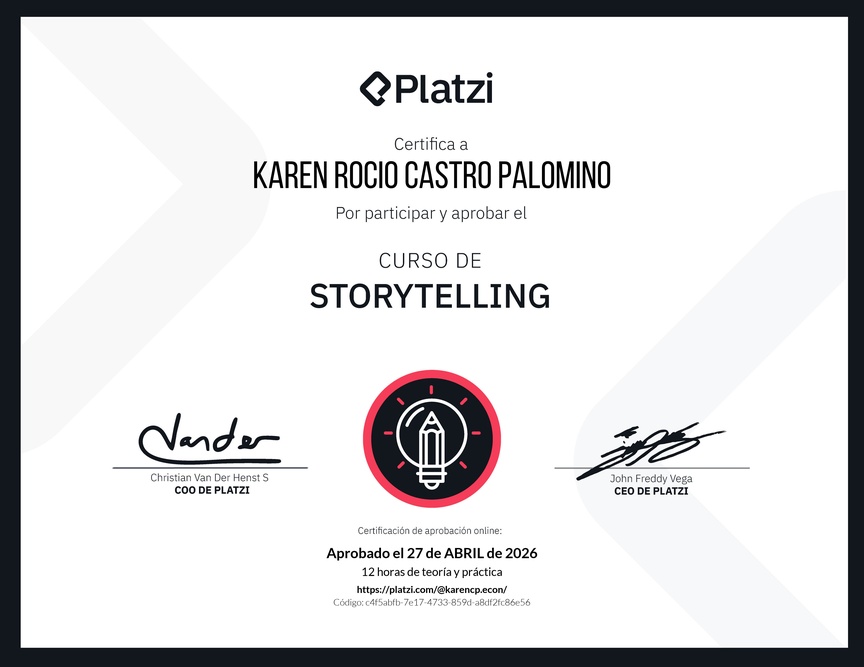 Diploma del Curso de Storytelling