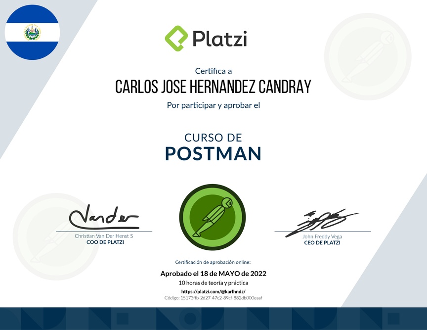 Diploma del Curso de Postman