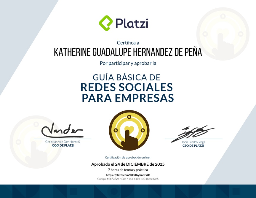 Diploma de Guía Básica de Redes Sociales para Empresas