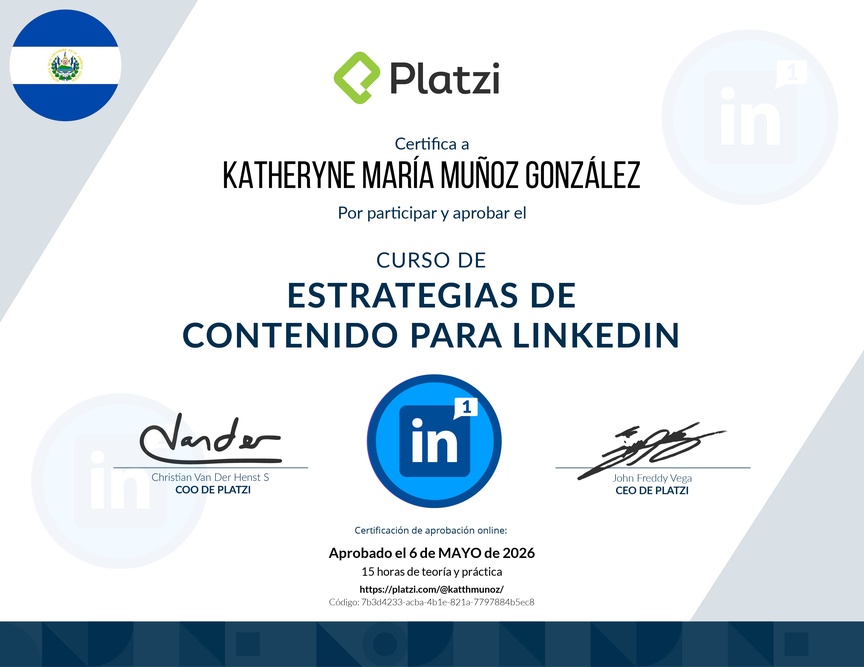 Diploma del Curso de Estrategias de Contenido para LinkedIn