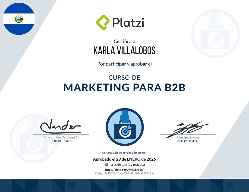 Diploma del Curso de Marketing para B2B