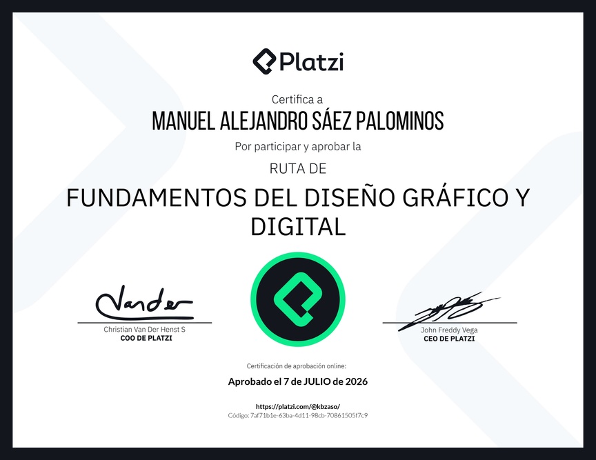 Diploma de la Ruta de Aprendizaje de Fundamentos del Diseño Gráfico y Digital