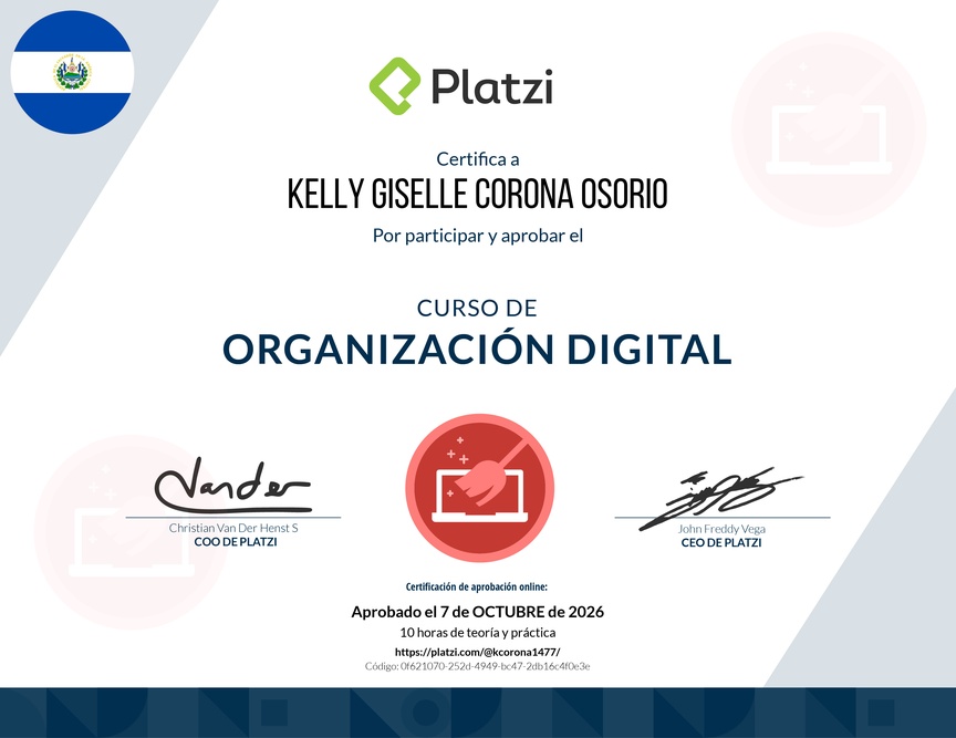 Diploma del Curso de Organización Digital