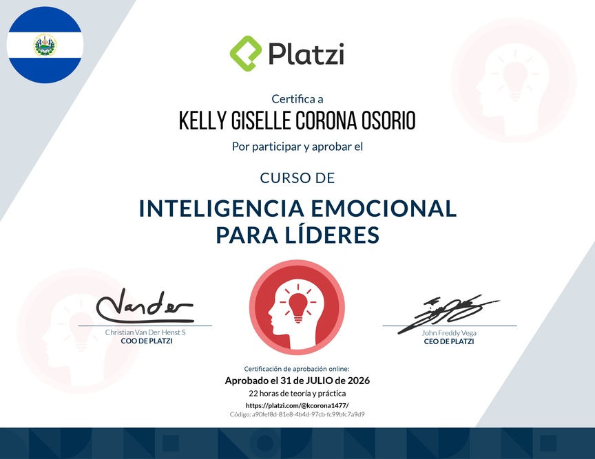 Diploma del Curso de Inteligencia Emocional para Líderes