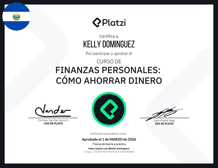 Diploma del Curso de Estrategias de Ahorro y Planificación Financiera