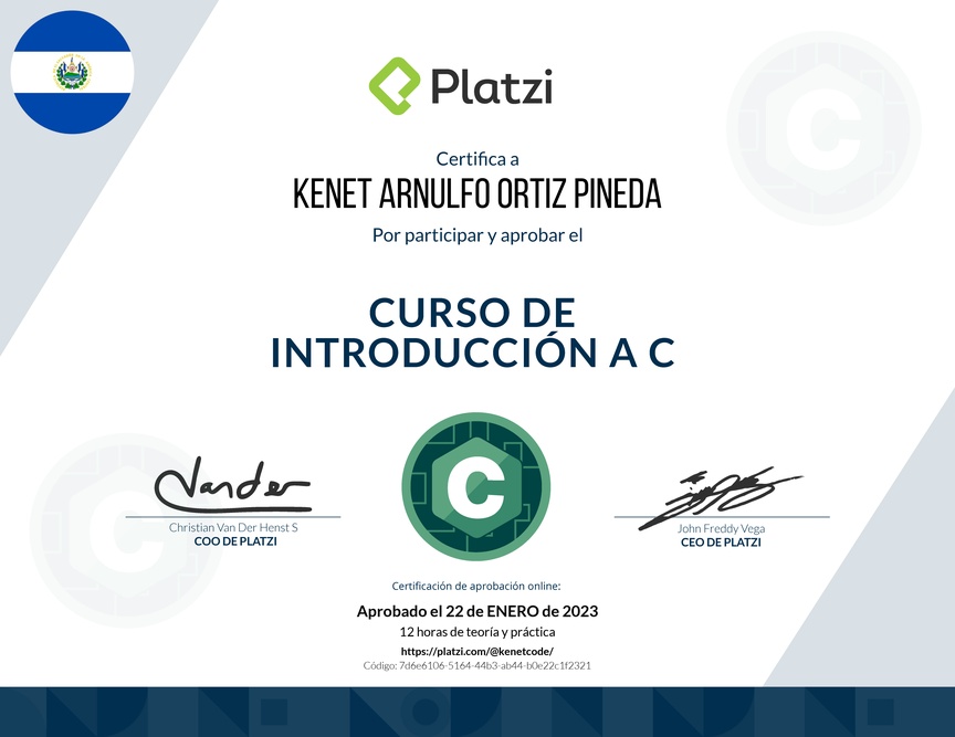 Diploma del Curso de Introducción a C