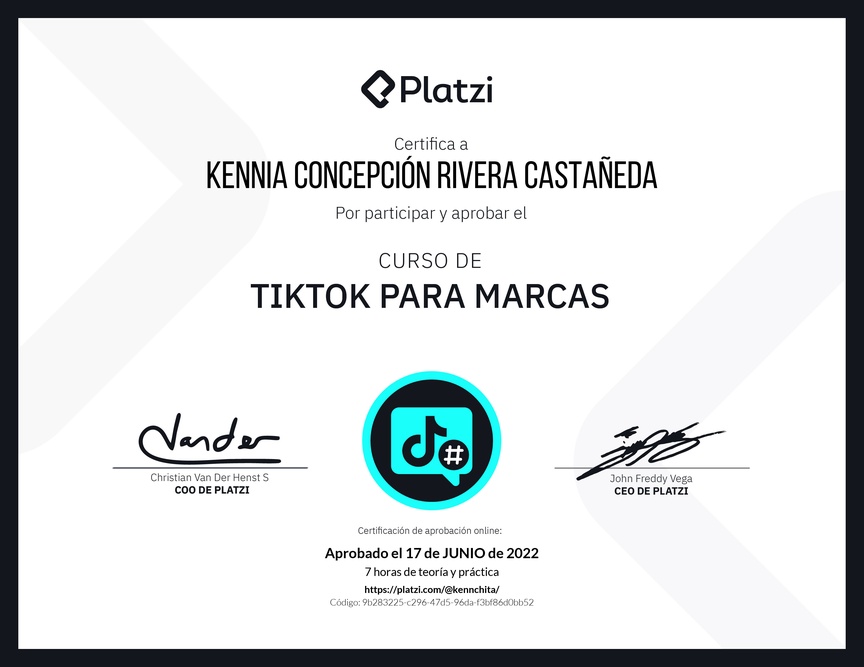 Diploma del Curso de Optimización de Estrategias de Marca en TikTok