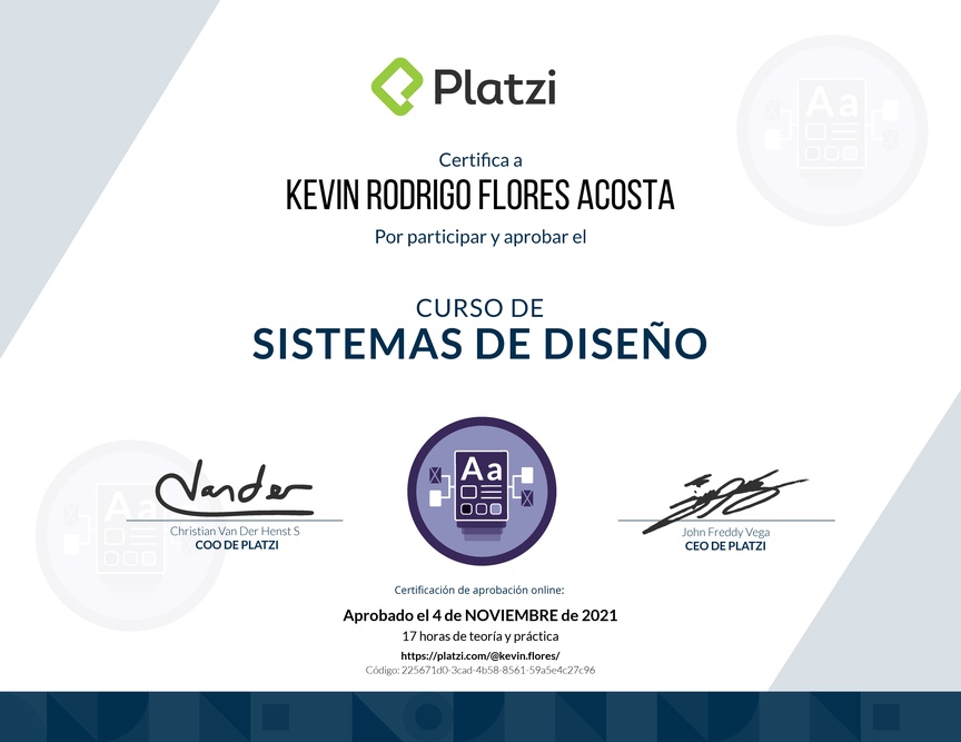 Diploma del Curso de Sistemas de Diseño Efectivos