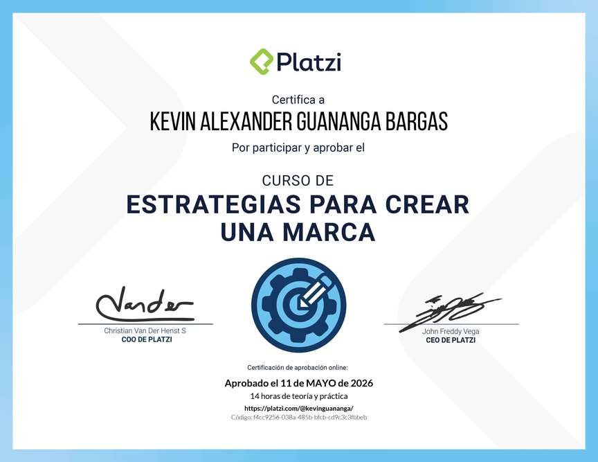 Diploma del Curso de Estrategias para Crear una Marca