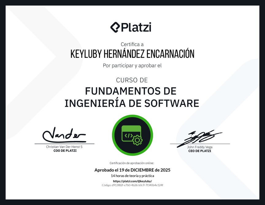 Diploma del Curso de Fundamentos de Ingeniería de Software