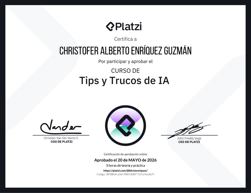 Diploma del Curso de tips y trucos de IA