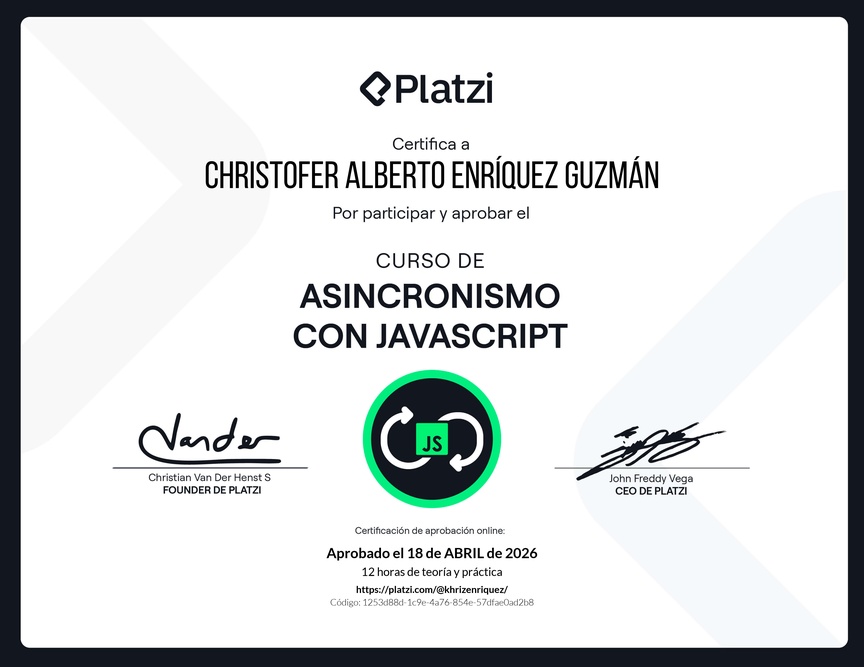 Diploma del Curso de Asincronismo con Javascript