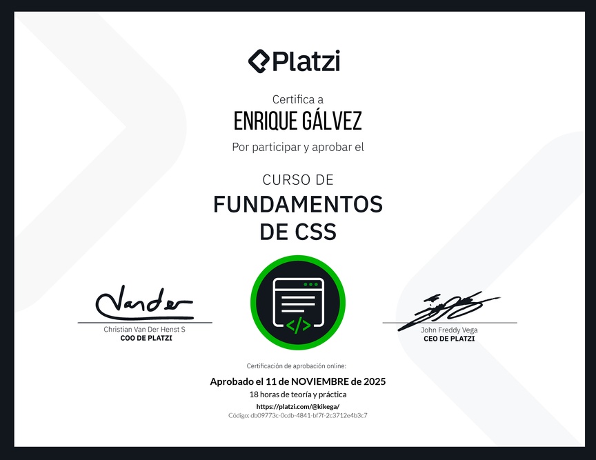 Diploma del Curso de CSS