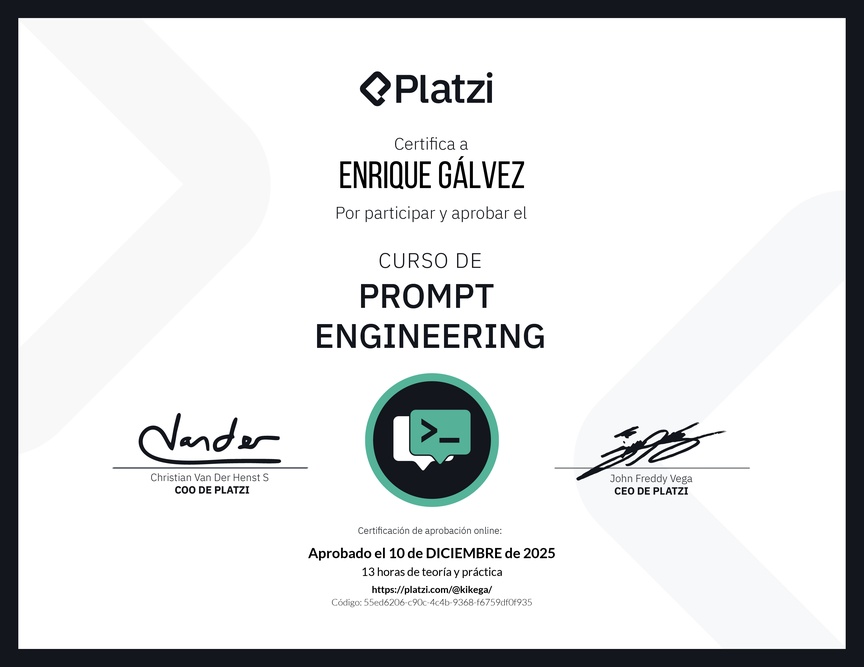 Diploma del Curso de Prompt Engineering