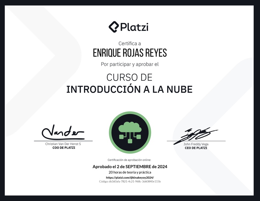 Diploma del Curso de Introducción a la Nube