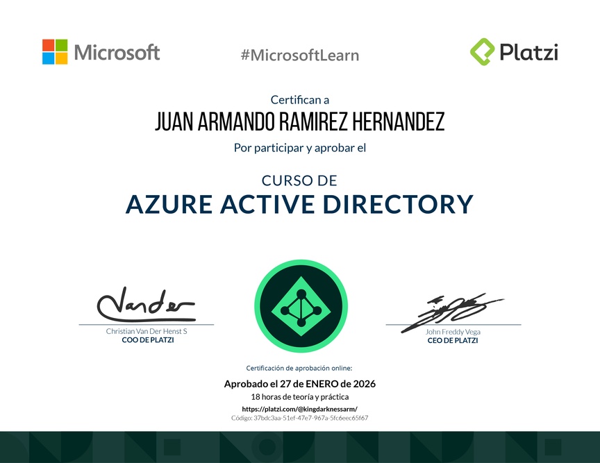 Diploma del Curso de Azure Active Directory