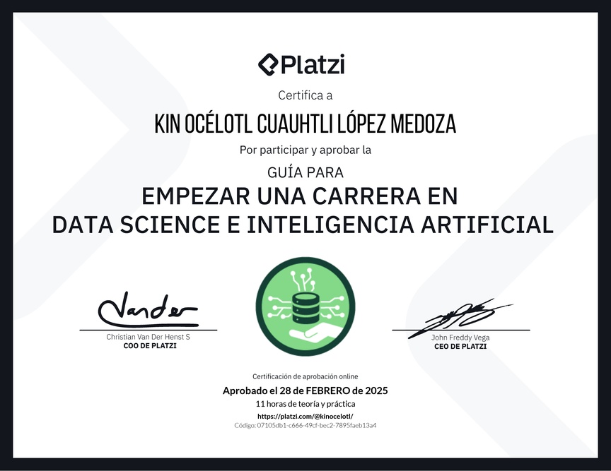 Diploma de Guía para Empezar una Carrera en Data Science e Inteligencia Artificial