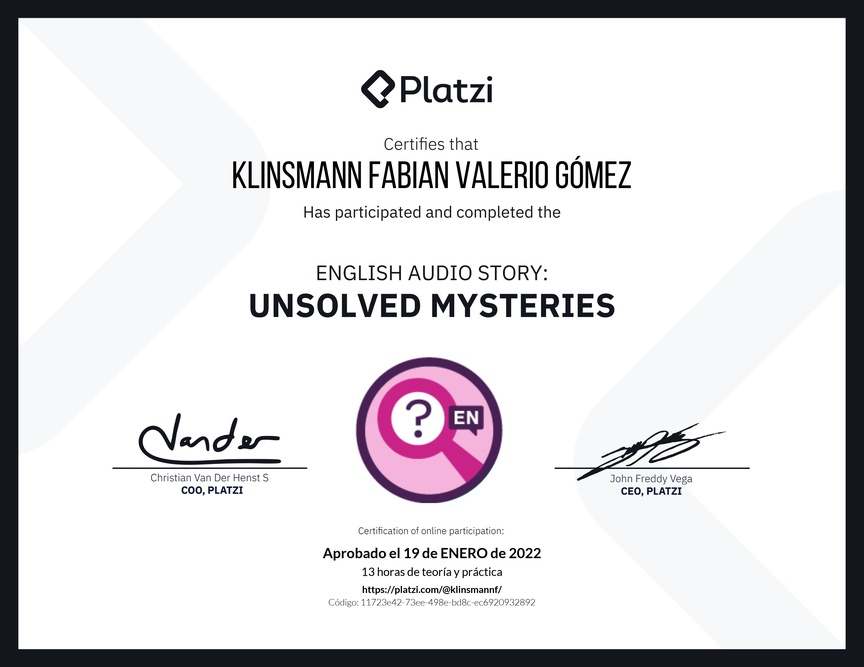 Diploma de Audio Historia en Inglés: Misterios sin Resolver