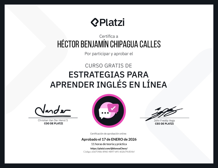 Diploma del Curso Gratis de Estrategias para Aprender Inglés en Línea