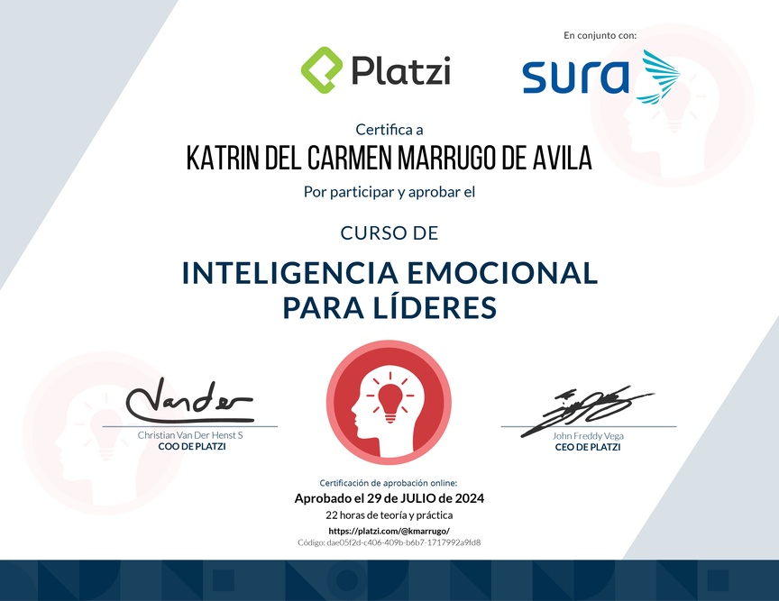 Diploma del Curso de Inteligencia Emocional para Líderes